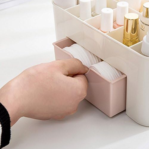 Plastic Makeup Organizer with Drawer | Desktop Cosmetics & Makeup Brush Storage Box - Image 2