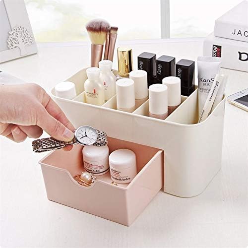 Plastic Makeup Organizer with Drawer | Desktop Cosmetics & Makeup Brush Storage Box - Image 4