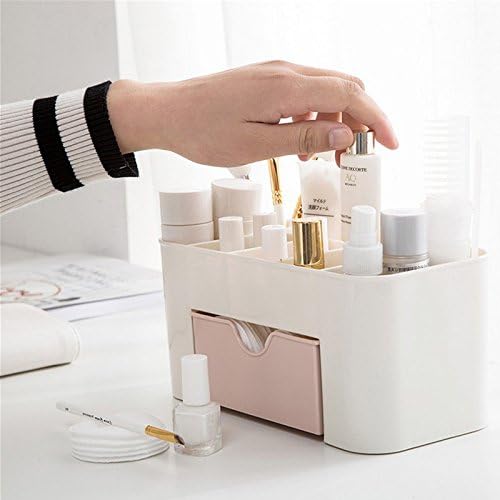 Plastic Makeup Organizer with Drawer | Desktop Cosmetics & Makeup Brush Storage Box - Image 3