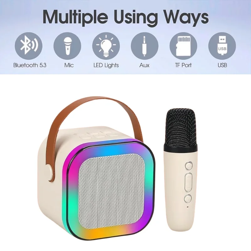 Karaoke Portable Wireless Bluetooth Speaker with Microphone Sound System for Singing and Parties - Image 2