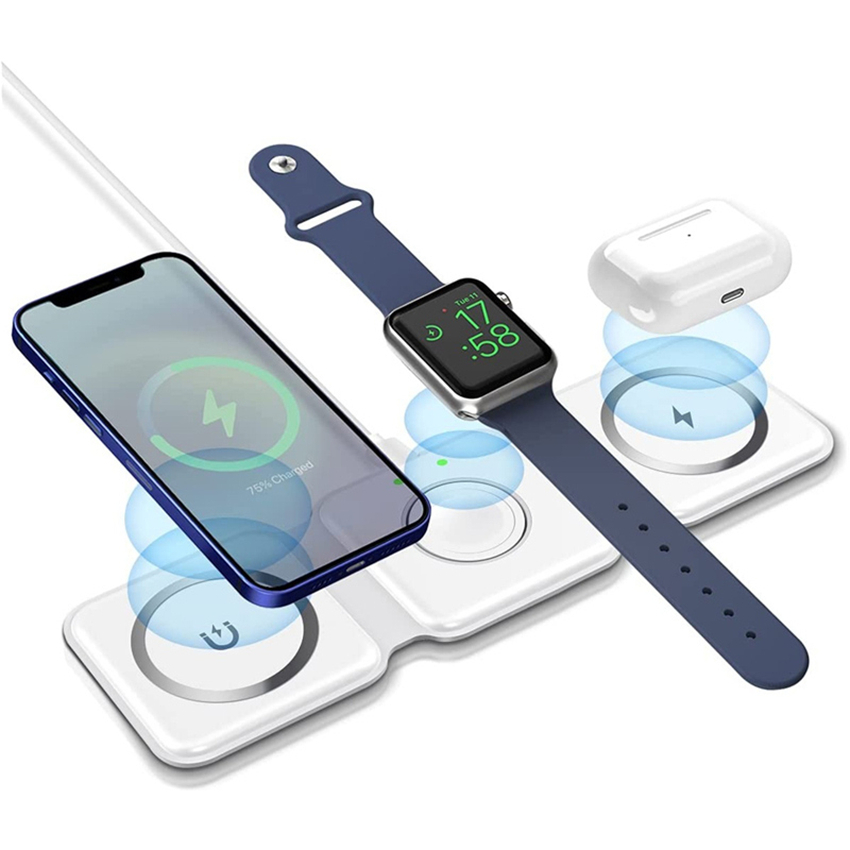 3-in-1 Foldable Magnetic Wireless Charger 15W Charging Station for iPhone Apple Watch and AirPods - Image 6