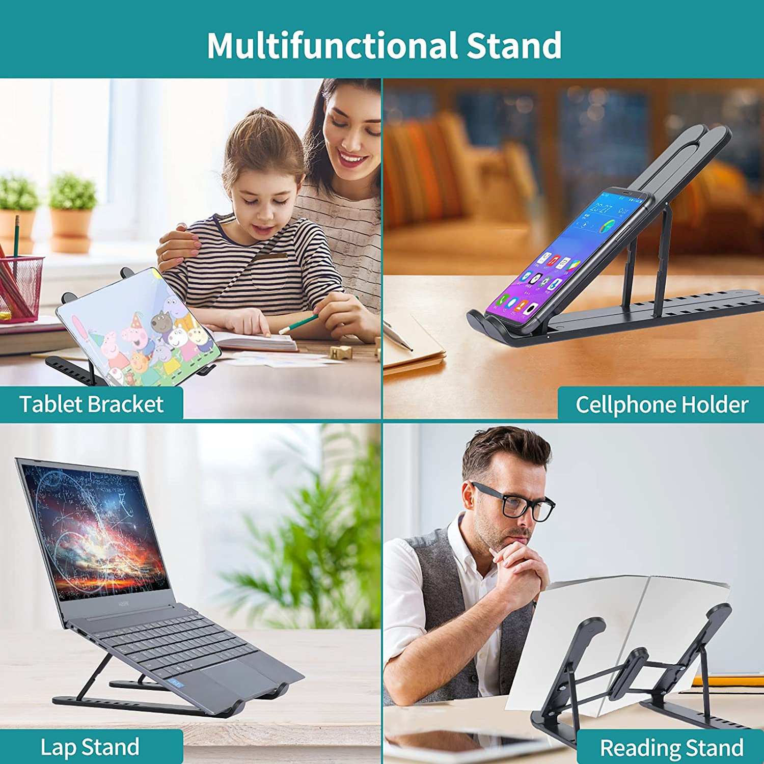 Plastic Foldable & Portable Laptop Stand | Lightweight Adjustable Laptop Holder - Image 3