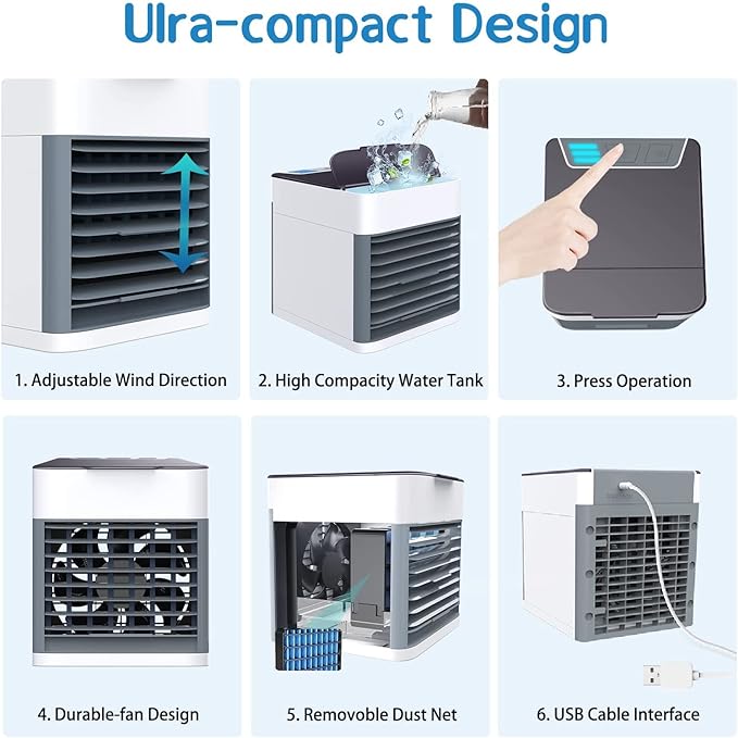 Arctic Air Ultra 3-in-1 Mini USB Portable Air Cooler | Personal Evaporative AC with LED Night Light Office Travel - Image 2