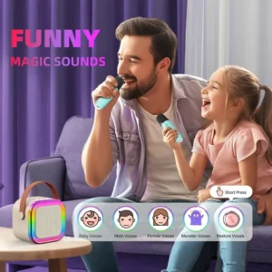 Karaoke Portable Wireless Bluetooth Speaker with Microphone Sound System for Singing and Parties
