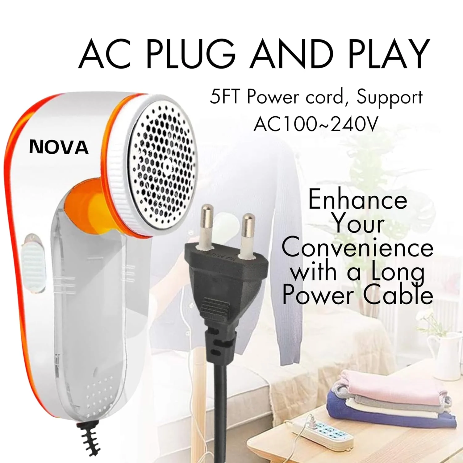 Nova Electric Lint Remover NLR-208 | Fabric Shaver for Wool & Clothes | Rotary Sharp Blades - Image 4