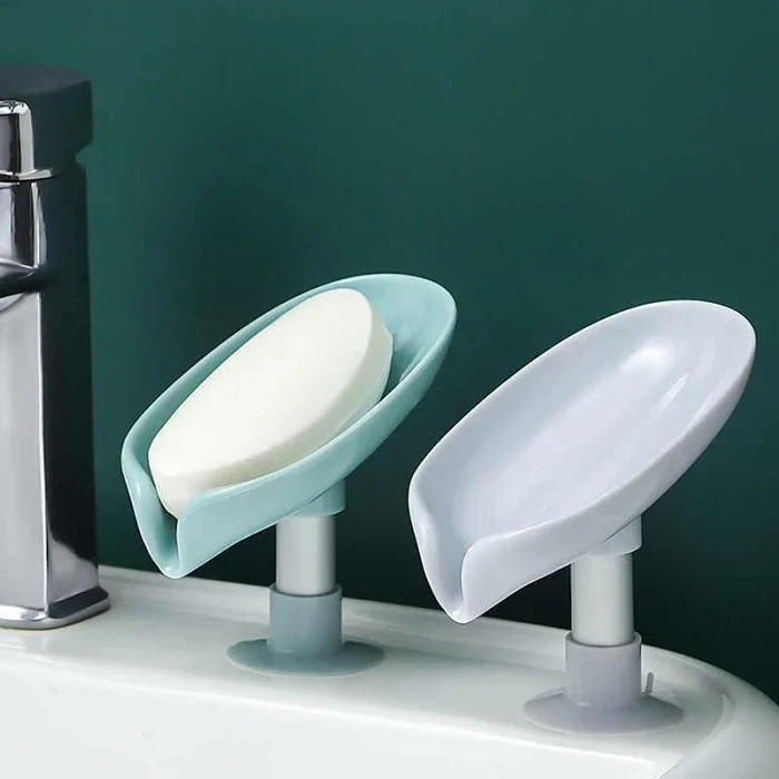 Leaf-Shaped Self-Draining Soap Holder | Stylish Waterfall Design for Bathroom & Kitchen