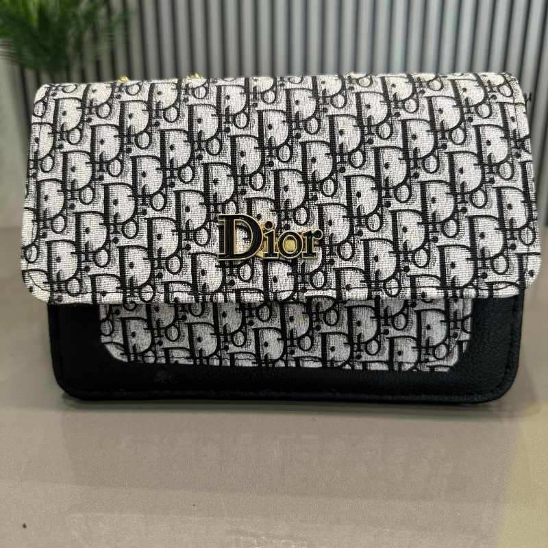 Black | Dior Oblique Canvas & Leather Flap Clutch | Luxury Designer Handbag for Women - Image 2