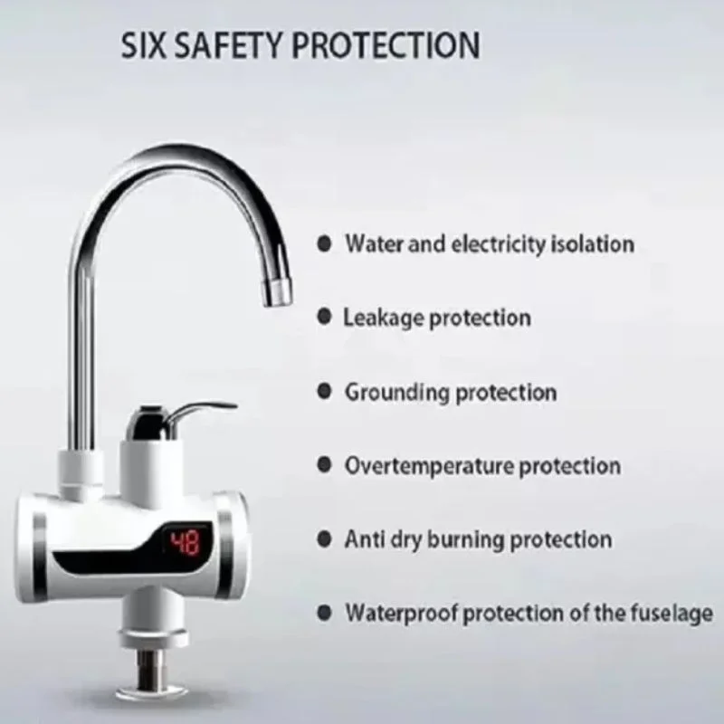 Premium Electric Instant Heating Faucet | Digital Temperature Display | Metal handle | Kitchen & Bathroom Hot Water Tap - Image 7