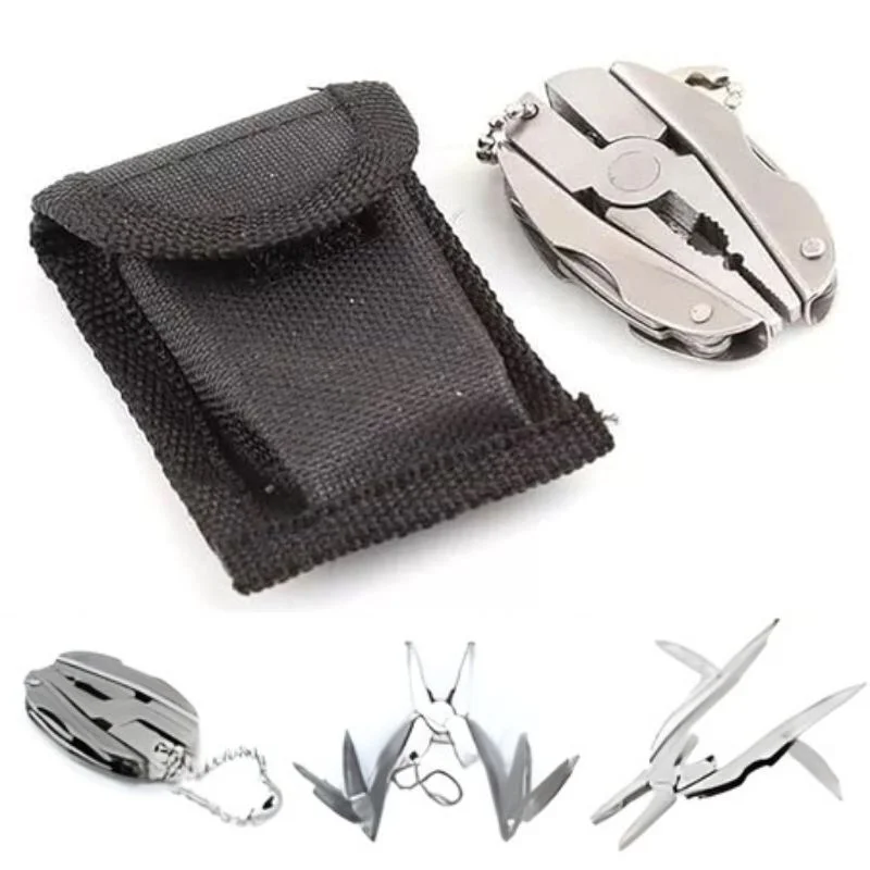 Stainless Steel Outdoor Portable Multitool Plier Knife | Mini Keychain Multi Tool with Screwdriver & Pouch | Camping, Hiking & Everyday Use - Image 6