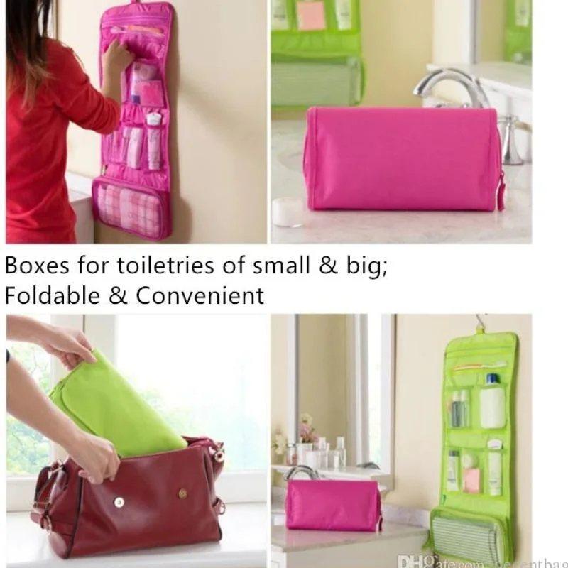 Travel Roll-Up Hanging Cosmetic & Toiletry Organizer Bag | Multi-Compartment Storage | Hook for Hanging - Image 4