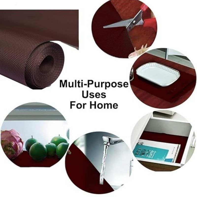 Anti-Slip Fridge & Shelf Mat | Waterproof Washable Liner Drawers Cabinets | Brown - Image 6