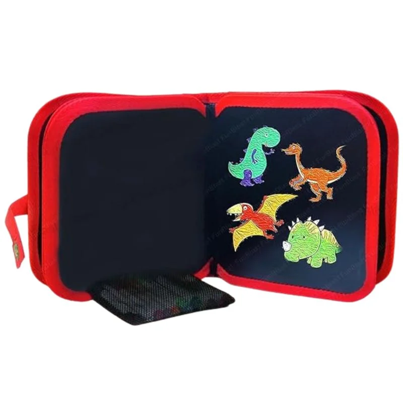 Erasable Doodle Drawing Book for Kids | Reusable Waterproof Activity Book with 3 Pens & 3 Wipes | Random Designs - Image 4