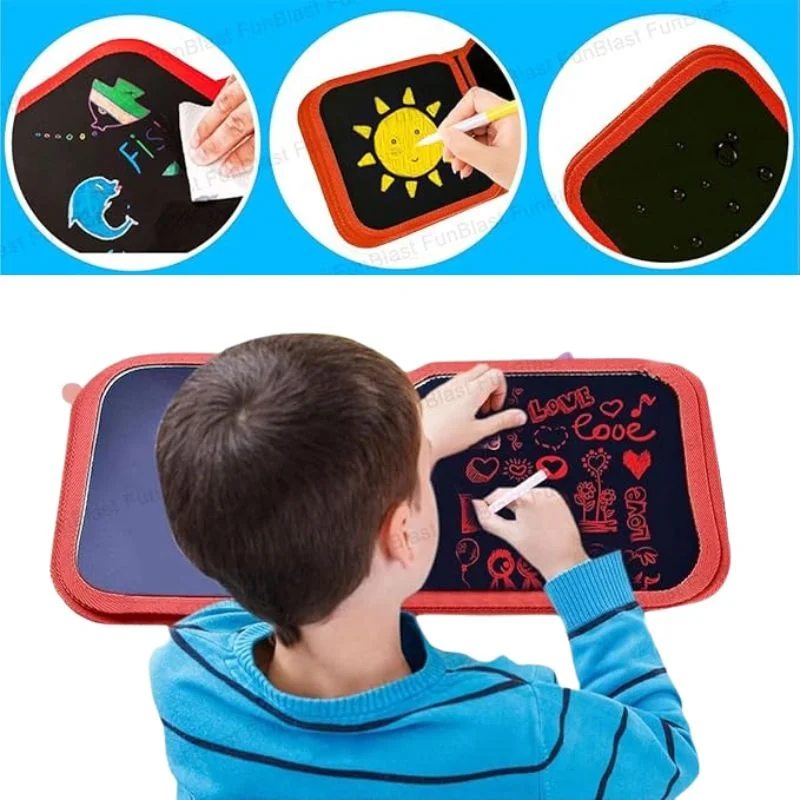 Erasable Doodle Drawing Book for Kids | Reusable Waterproof Activity Book with 3 Pens & 3 Wipes | Random Designs - Image 7