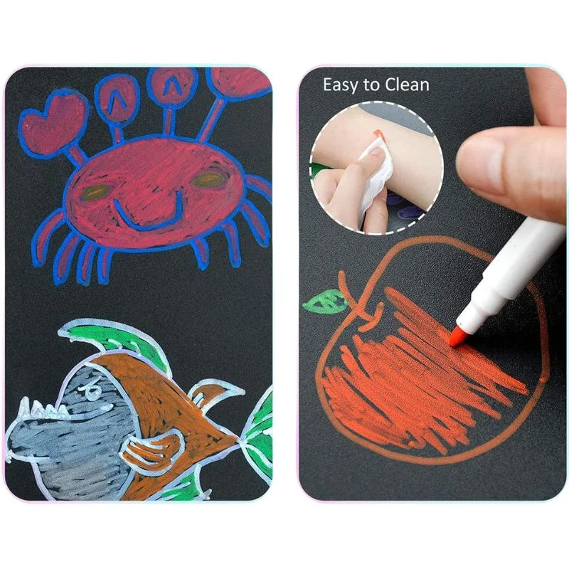 Erasable Doodle Drawing Book for Kids | Reusable Waterproof Activity Book with 3 Pens & 3 Wipes | Random Designs - Image 2