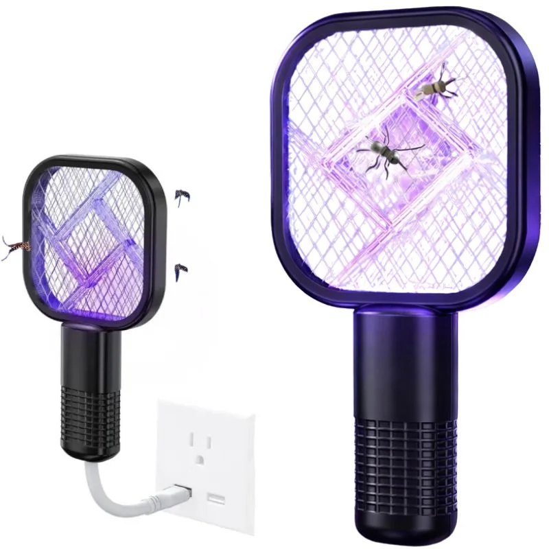 Portable Mini Mosquito Swatter | USB Rechargeable Electric Bug Zapper with LED Night Light - Image 2