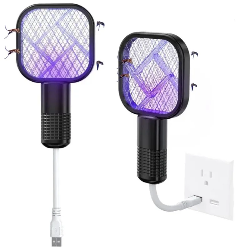 Portable Mini Mosquito Swatter | USB Rechargeable Electric Bug Zapper with LED Night Light