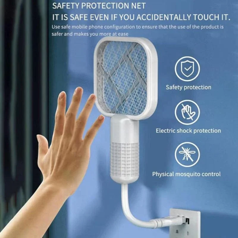 Portable Mini Mosquito Swatter | USB Rechargeable Electric Bug Zapper with LED Night Light - Image 4