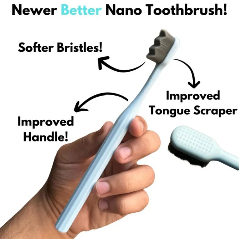 Nano Toothbrush with Travel Case | Ultra Soft Micro-Nano Bristles | For Sensitive Gums, Adults & Kids | Black - Image 8