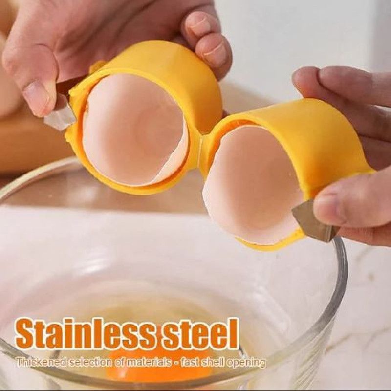 Efficient Egg Opener & Egg Shell Cracker Tool | Stainless Steel Egg Shell Opener Kitchen Gadget for Raw & Boiled Eggs