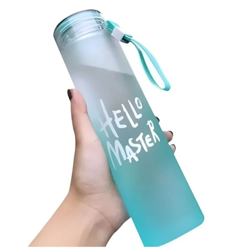 Blue Frosted Glass Water Bottle | Leak-Proof Insulated Bottle with Hello Master Decal Logo | 400ml - Image 6