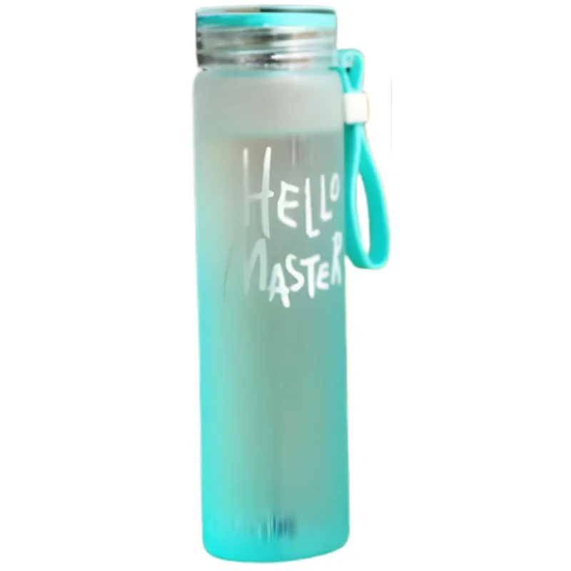 Blue Frosted Glass Water Bottle | Leak-Proof Insulated Bottle with Hello Master Decal Logo | 400ml - Image 7
