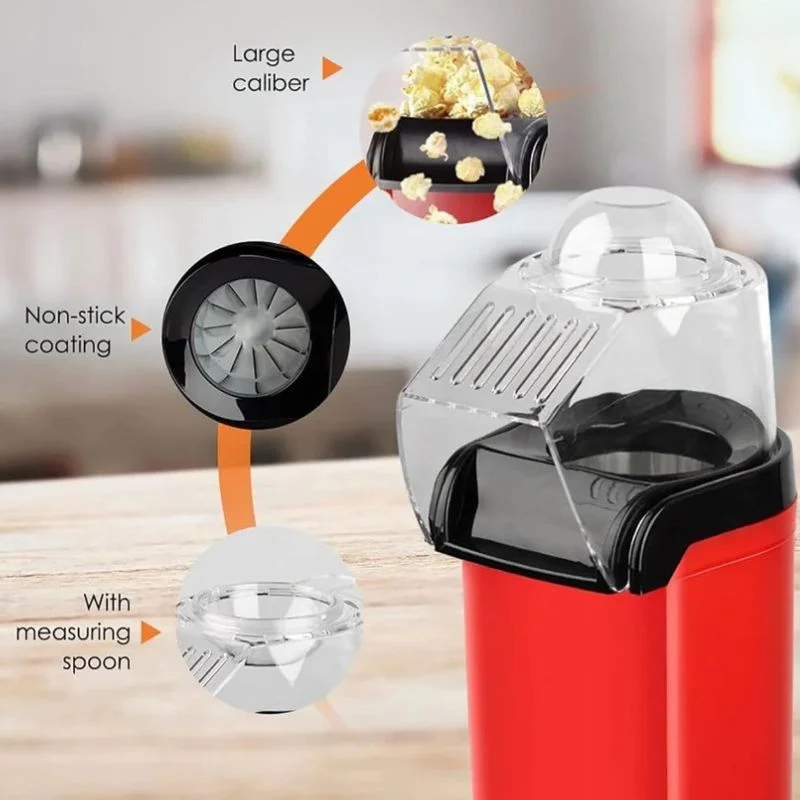 Oil Free Mini Popcorn Maker | Hot Air Popcorn Machine | Electric Popcorn Popper & Kids | 1200W - Image 5