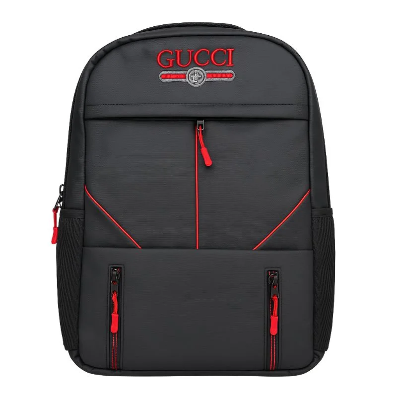 Travel Backpack | Business Daypack with Laptop Compartment | Black & Red - Image 3