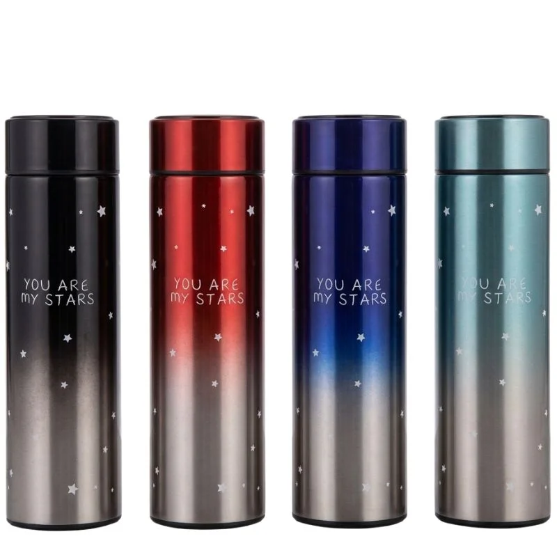 LED Temperature Display Water Bottle Stars Design | Smart Stainless Steel Vacuum 500ml Flask - Image 3