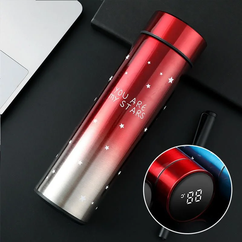 LED Temperature Display Water Bottle Stars Design | Smart Stainless Steel Vacuum 500ml Flask - Image 4