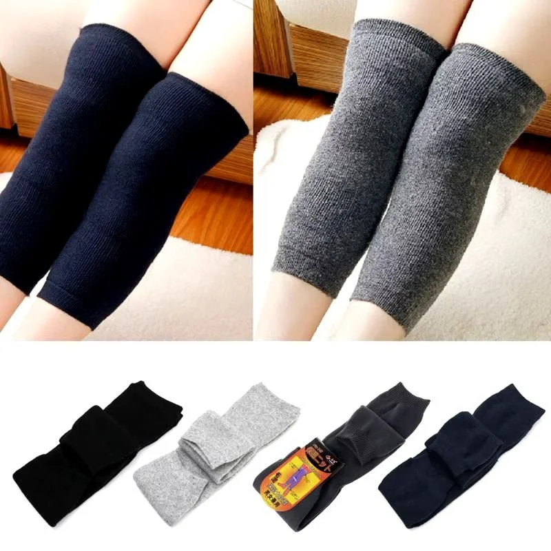 Unisex Wool Knee Warmers Pair | Warm Elastic Fit, Plain design | Winter Wear for Men & Women - Image 6
