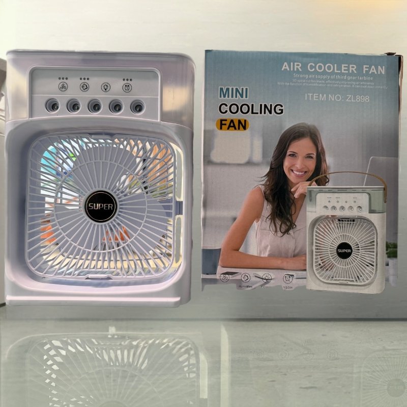 10-Inch Large Portable Air Conditioner Fan | USB Electric Fan with LED Night Light, Mist & Humidifier Function - Image 9