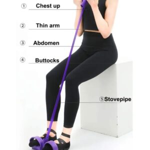 Tummy Trimmer | Foot Pedal Resistance Band | Elastic Sit-Up Pull Rope | Fitness & Yoga Trainer