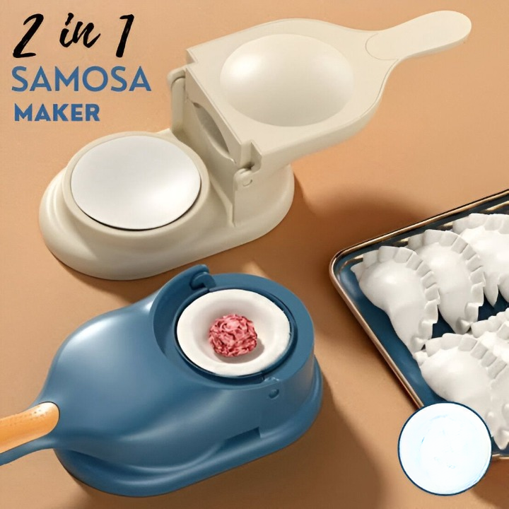 2-in-1 Dumpling & Samosa Maker | Mini Manual Tortilla & Dough Press