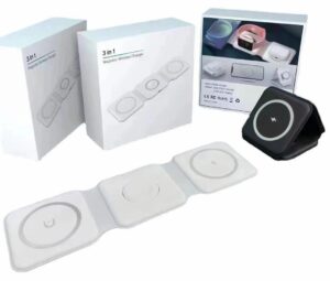 3-in-1 Foldable Magnetic Wireless Charger 15W Charging Station for iPhone Apple Watch and AirPods