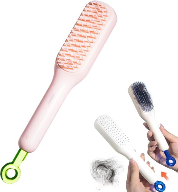 Self-Cleaning Hair Brush & Telescopic Comb | Detangling Brush with One-Pull Cleaning Mechanism - Image 6