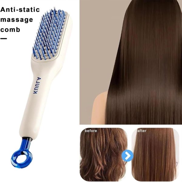 Self-Cleaning Hair Brush & Telescopic Comb | Detangling Brush with One-Pull Cleaning Mechanism - Image 3